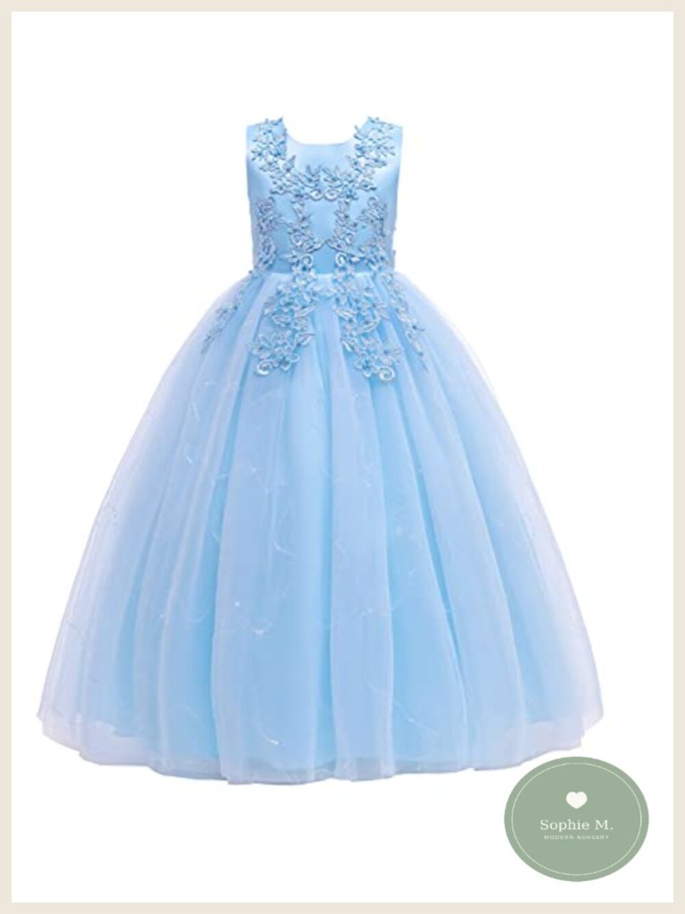 Girls Lace Embroidery Tulle Dress